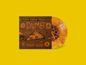 Dumb and Tough Age pIzza Punks Split 7 inch yellow splatter vinyl orange cover
